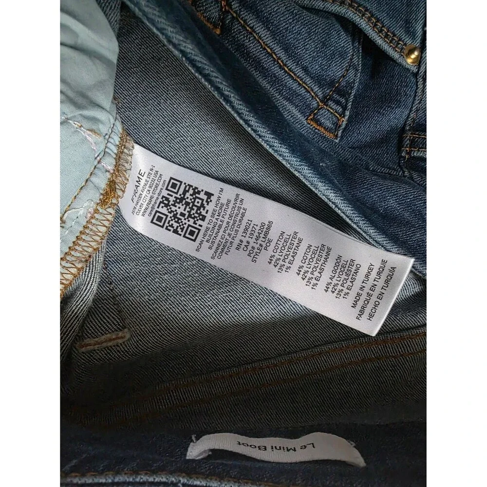 Frame Le Crop Mini Boot Medium Wash Denim Jeans Size 28